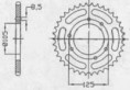 Kranzel 71Z 420 Kettenrad Innend.105mm, 6-Loch Derbi Senda ab 2000, Rieju RRX, MH RYZ u.a.